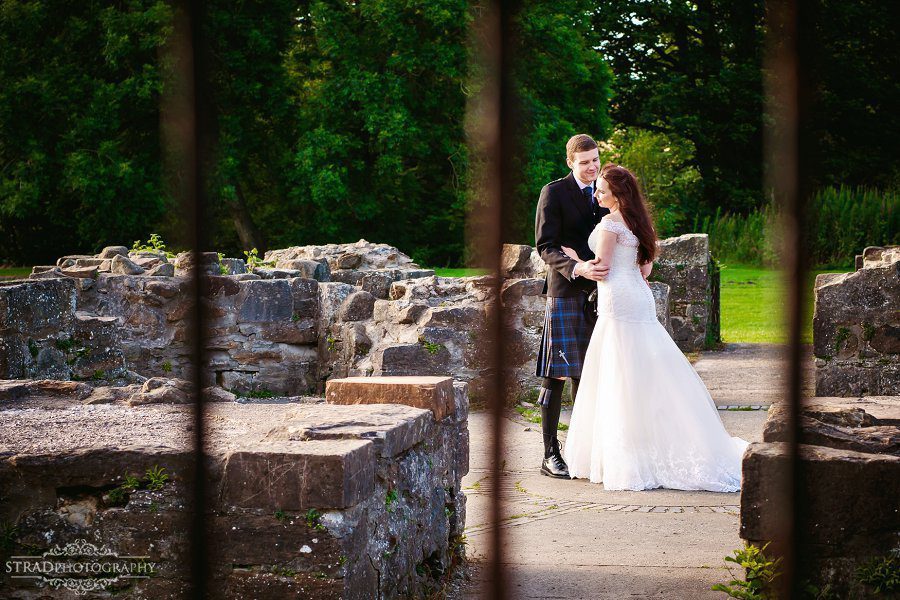 Ayrshire wedding photography, Scotland, wedding, bride, groom. Eglinton Country park, Eglinton Castle, alternative location, wedding portraits, wedding photogaphy, scottish wedding