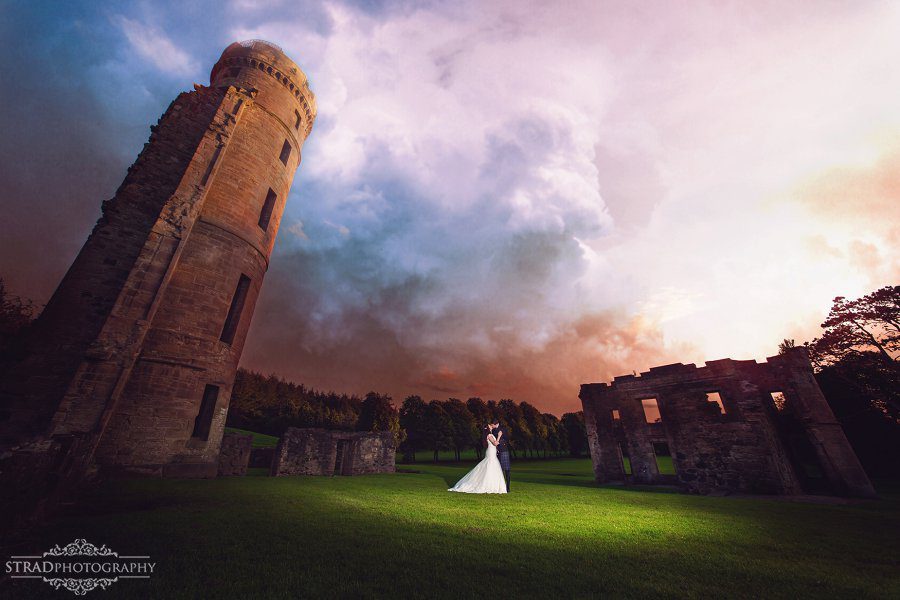 Ayrshire wedding photography, Scotland, wedding, bride, groom. Eglinton Country park, Eglinton Castle, alternative location, wedding portraits, wedding photogaphy, scottish wedding