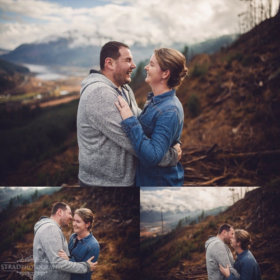 pre wedding engagement photography in scottish highlands, engagement, scotland, mountains, hiking, couple, engaged, save the date, adventure, scottish views