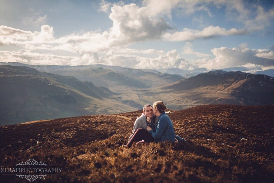 pre wedding photography in scottish highlands, engagement, scotland, mountains, hiking, couple, engaged, save the date, adventure, scottish views