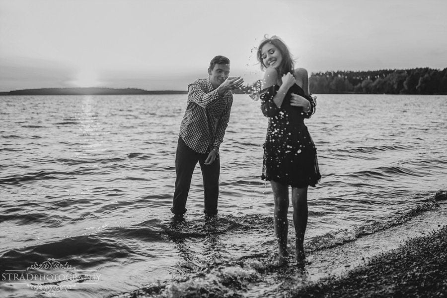 boat, couple, cute dog, dog, egagement, fields, glasgow, glasgow engagement photography, lake, man and woman, photo shoot, posing ideas, pre-wedding photography, save the date, scotland, sunset, wedding anniversary