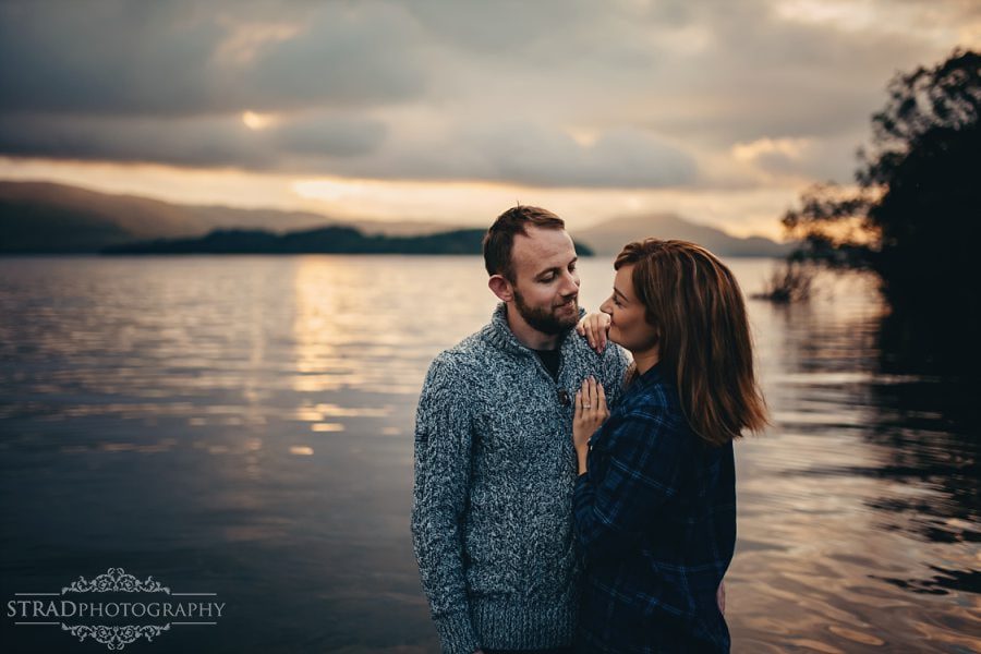 beach, engaged, engagement photography Luss, loch lomond, Luss, pre wedding photography, save the date, scotland, soon to be married, sunrise