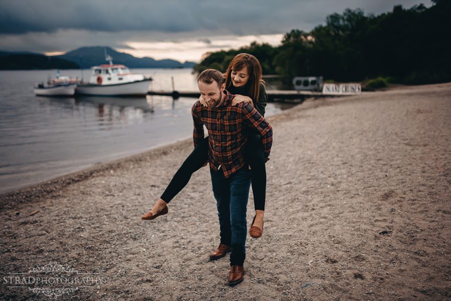 beach, engaged, engagement photography Luss, loch lomond, Luss, pre wedding photography, save the date, scotland, soon to be married, sunrise