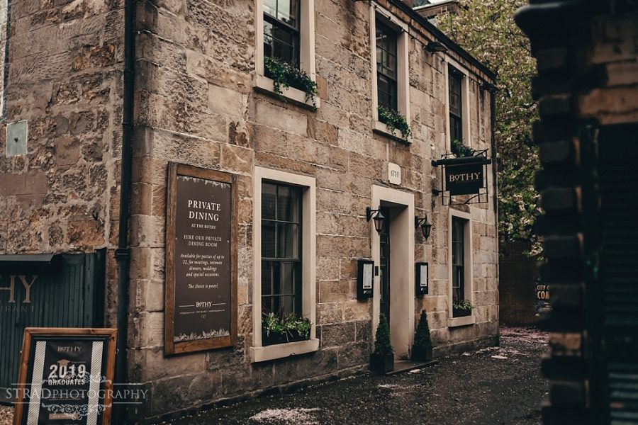 Front entrance of the Bothy restaurant in Glasgow