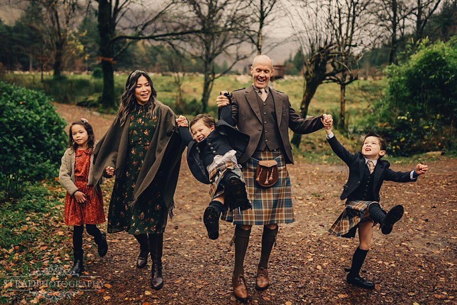 Glencoe family photography in kilts