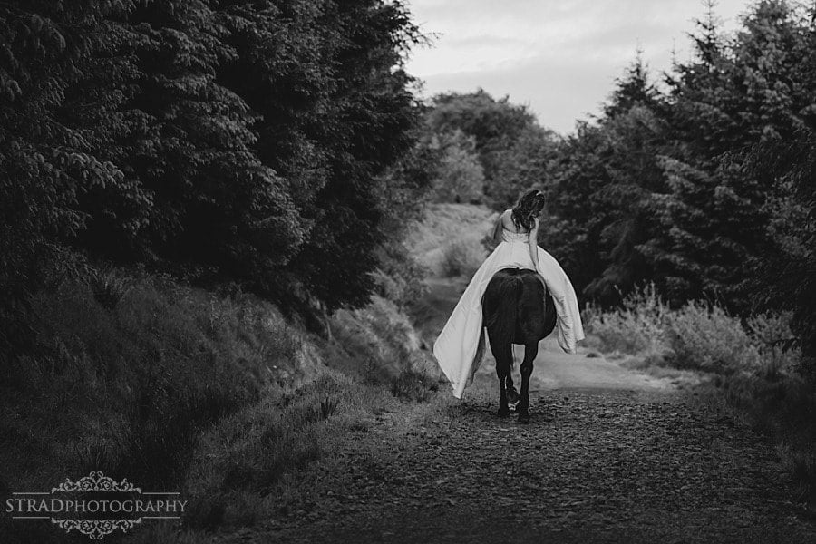 Wedding photographs with horse