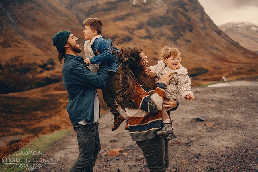 winter family photography glencoe