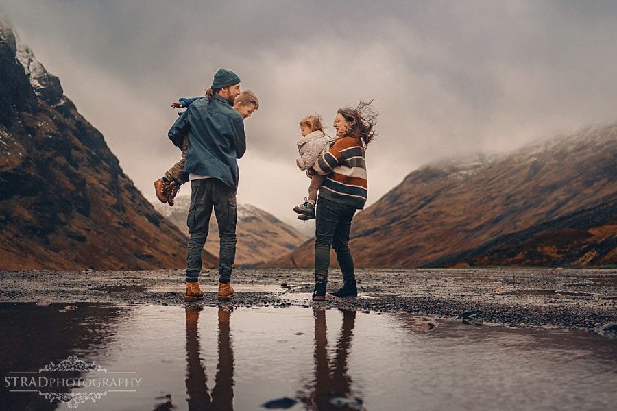 winter family photography glencoe