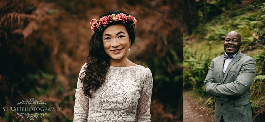 Portrait of the bride with flower crown