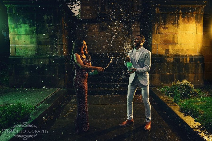 Rainy engagement photography Glasgow – Mayo & Niyi