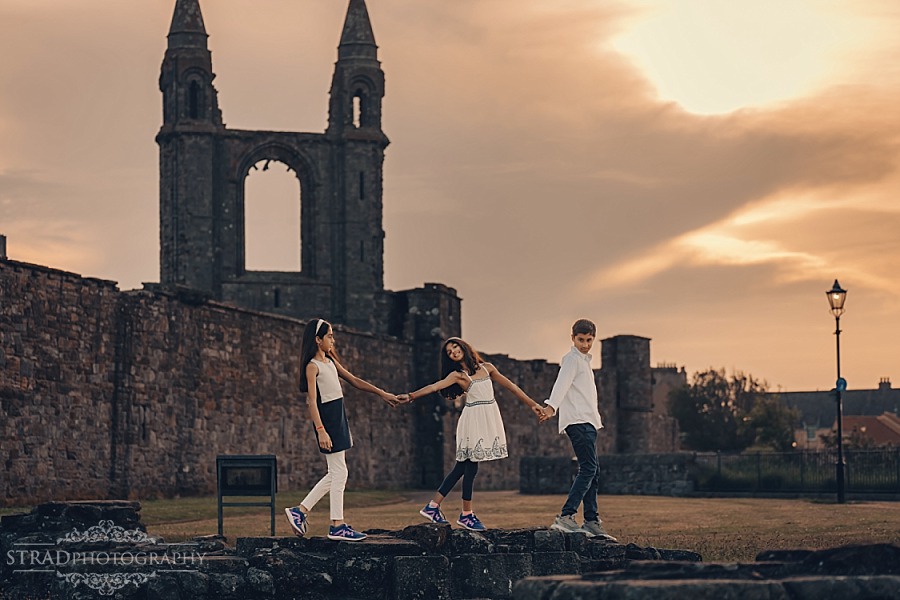 Family vacation photography in St Andrews Scotland