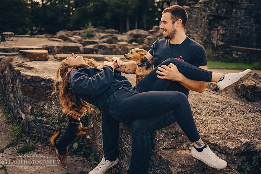 Couple with dogs photography Glasgow