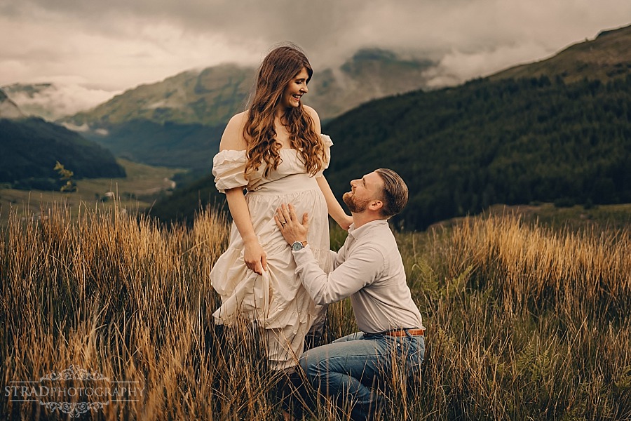 Maternity photoshoot in Scottish mountains