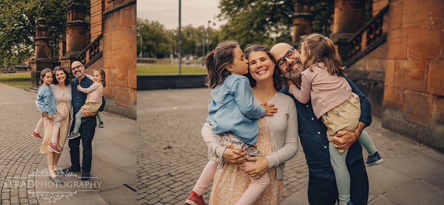 Family enjoying time outdoors together.