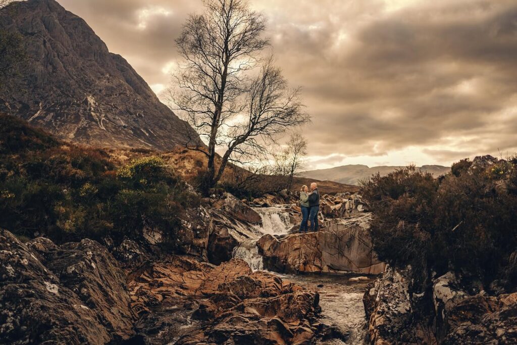 Buachaille Etive Mòr couples photoshoot in Glencoe